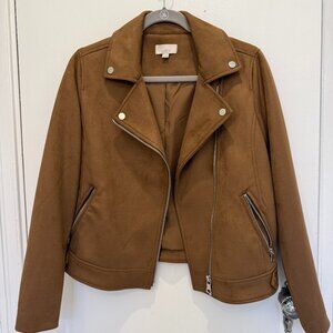 NWOT Ann Taylor Loft Faux Suede Moto Jacket Small